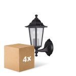 Multipack 4x D'Lite Wall Light Helora Black | IP44 - Suitable for 1x E27