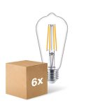 Multipack 6x Philips MASTER Value LED Bulb E27 Edison Filament Clear 5.9W 806lm - 927 Extra Warm White | Best Colour Rendering - Replaces 60W