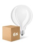 Multipack 6x Ledvance Classic LED E27 Globe Filament Frosted 7.5W 1055lm - 827 Extra Warm White | Dimmable - Replaces 75W